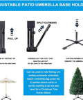 Heavy Duty Foldable Beach Umbrella Stand With Universal Clamp That Fits Poles From One Inch To One And A Half Inches Portable Base Holder installation steps