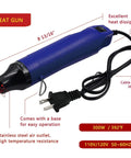 Heavy Duty Wire Heat Shrink Tubing Kit With 300W Mini Heat Gun, blue heat gun with cable, ideal for wires and cables