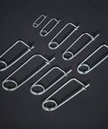 Heavy Duty Steel Brooch Shape Cotter Pins Set Quick Lock Safety Pins for Farm Lawn Garden Hitch Applications, various sizes