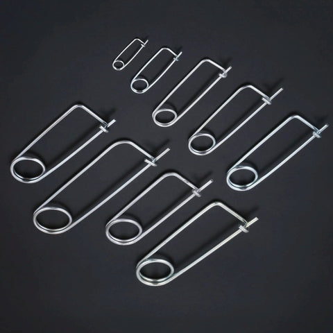 Heavy Duty Steel Brooch Shape Cotter Pins Set Quick Lock Safety Pins for Farm Lawn Garden Hitch Applications, various sizes