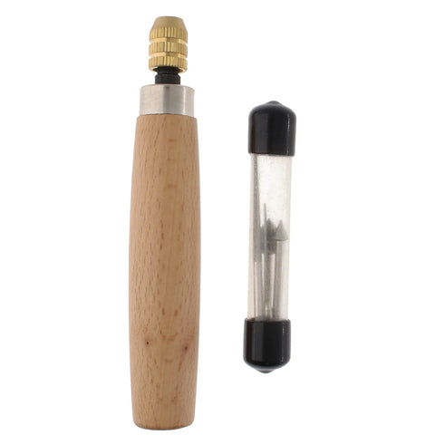 Diamond Reamer Set With Four Interchangeable Tips Wood Handle And Handy Storage Tube For Jewelry Making and Craft Projects