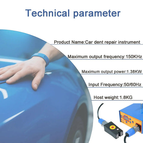 Powerful 1380W Auto Body Dent Repair Kit For Minor Dents Door Dings And Hail Paintless Dent Removal Tool Set With technical specifications.
