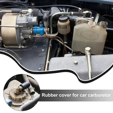 80 Piece Rubber Vacuum Cap Kit For Cars Motorcycles And Lawn Equipment With Black Hose Caps And Dust Valve Caps Vacuum And Engine Protection Set For Automotive Repair And Maintenance Durable Organizer Included, shown on a car engine.