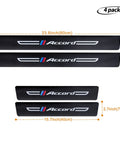Four Piece Carbon Fiber Look And Textured Leather Door Sill Protectors For Daily Drivers Slick Black Front And Rear Threshold Guards