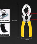 Heavy Duty Faucet Aerator Removal Wrench Tool For Kitchen And Bathroom Sink Tap Bubbler showing yellow rubber handles and chrome finish.