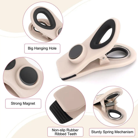 Game Changer Heavy Duty Magnetic Clips Keep Chips And Snacks Locked Down Crisp Through The Week Assorted Muted Tones Resealable Food Storage Sealer Reusable Kitchen Pantry Staple 12 Piece Set