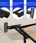 Heavy Duty Universal Headboard Bracket Kit for Adjustable Beds Featuring Hella Flexible Height Adjustment Easy Hookup and Bulletproof Mounting for Twin Queen King Platform Frame Beds, solid steel bracket with black powder coating