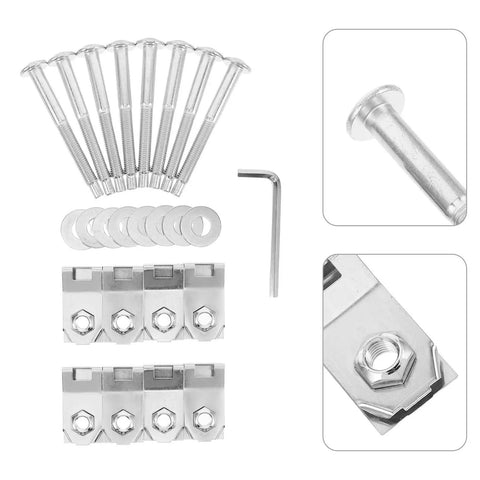 Truck Bed Mounting Bolt And Washer Kit For Vehicle Chassis In Stainless Steel Hardware Set With Bolts Nuts And Washers, Easy DIY Install, Reduces Noise And Vibration, Improves Stability And Load Bearing Capacity; stainless steel bolts and washers