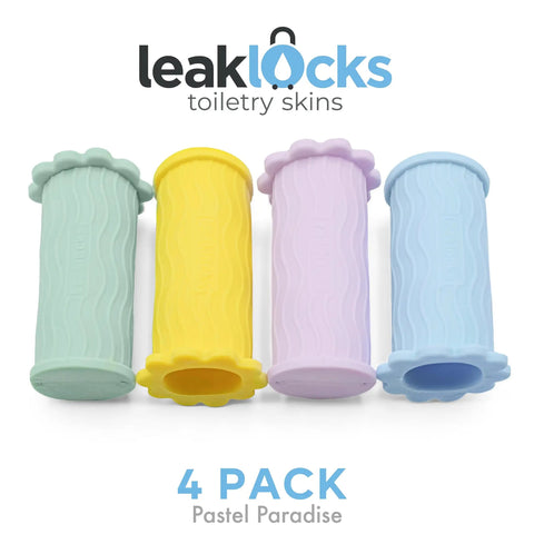 Elastic Toiletry Sleeve Set Keeps Liquids From Leaking In Luggage, Leak Proof Travel Bottle Covers For Standard And Travel Sized Toiletries