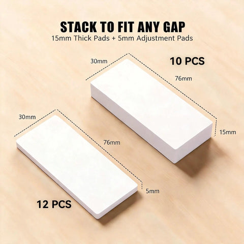 Gotta Love These Twenty Two Piece Eva Foam Headboard Stoppers and White Wall Pads showing 10 thick and 12 thin pads for gap fitting.