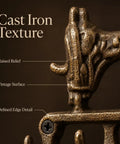 Close-up of Slick Vintage Cast Iron Sewing Machine Wall Hook showing raised relief and textured finish.