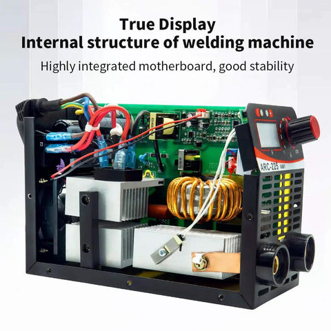 Compact 225A Arc MMA Welder 110V Portable Handheld Rig With IGBT Digital LCD Display Hot Start Feature Includes Electrode Holder Crimping Tool And Electric Brush For DIY Projects