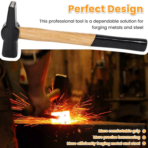 Blacksmith uses Beefy Pro Grade Knife Making Tongs And Hammer Set Wolf Jaw V Bit Tongs For Metalworking Forge on anvil with sparks