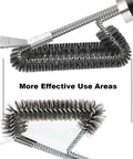 Grill Boss Heavy Duty 18 Inch Stainless Steel Grill Brush And Scraper with 3 in 1 Bristles for 360 Degree Grime Removal