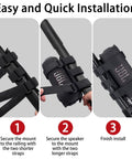 Step-by-step installation of the Portable Bluetooth Speaker Mount For Most Wireless Speakers on a rail.