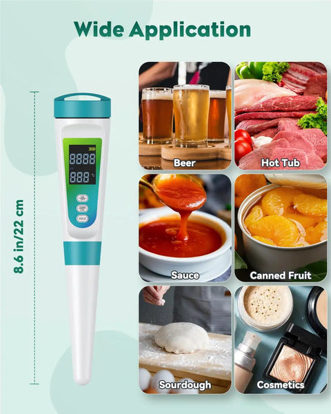Digital PH Meter For Food With Dual Sensors And Fast Response High Precision PH And Temperature Tester For Sourdough Bread