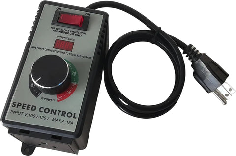 High Power 4000W AC 110V Fan Motor Speed Controller With Plug And Play Precision Knob One Turn Regulation For Smooth Accurate Speed Control And Stable Performance For American 110V Fans, black plug-in unit with cord
