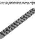 Made in USA 870 Picatinny Rail Mount for Shotguns with Low Profile See Through Design, 14-slot aircraft aluminum, side view