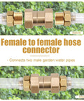 Sturdy Heavy Duty Brass Female To Female Garden Hose Adapter Connector Fits Standard 3/4 Inch Outdoor Nozzles With Extra Sealing Washers For A Leak Proof And Durable Yard Water Flow Setup Today, brass hose connector before after