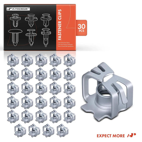 Thirty Tough Headlight Retainer Clips And Specialty Nut Fasteners To Swap Busted Trim Pieces On Buick Enclave Cadillac Ats Ct6 Cts Elr Xt4 Chevy Cruze Silverado Grille, 30 zinc clips in pack.