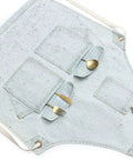 Denim Tool Shop Apron For Hairstylists With Five Pockets, Cross Back Straps, Adjustable From S To M, Salon Pro Ready