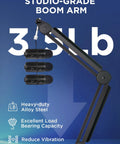 Cable Managed Mic Boom Arm For Blue Yeti And More Built In Cable Channels Help You Tidy Cords While You Record, studio-grade arm