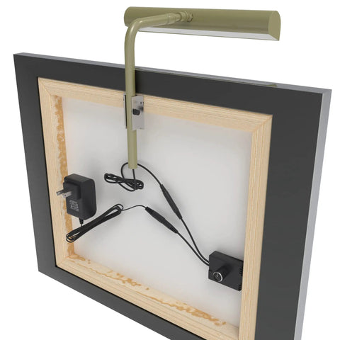 5 Inch LED Picture Light In Black With Plug In Adapter Fully Adjustable Height