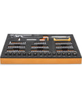 105 Piece Workhorse One Quarter Inch Drive Slim Head Mechanics Tool Set In Foam Storage Tray With 72-Tooth Ratchet