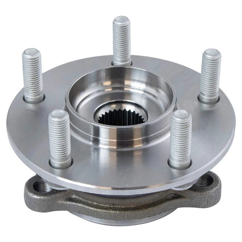 Two Piece Front Wheel Bearing And Hub Assembly Kit For Mazda 3 2014 To 2018 Japan Built And 2014 To 2018 Mexico Built With 2016 To 2021 CX 3 Front Driver And Passenger Sides, showing a close-up of the hub assembly with visible studs.