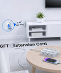Chill And Charge While This Rock Solid Six Foot Surge Protector Power Strip Handles Twelve AC Outlets And Six Fast USB Ports For Laptops Phones And Daily Tech with flat plug design