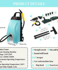 Heavy Duty Industrial Steam Cleaner For Home And Car Use with accessories, measuring 75cm tall and 35cm wide.