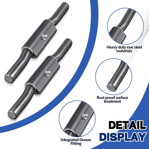 Heavy Duty Raw Steel Trailer Ramp Door Hinges 6 Pack 1 Inch By 10 Inch, featuring rust-proof surface and grease fitting.