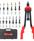Heavy Duty Rivet Nut Gun Kit With 14 Inch Jaw And 214 Piece Professional Rivnut Tool Set Including 11 Metric Sae Mandrels Plus 200 Premium Rivnuts And Sturdy Storage Case for auto repair