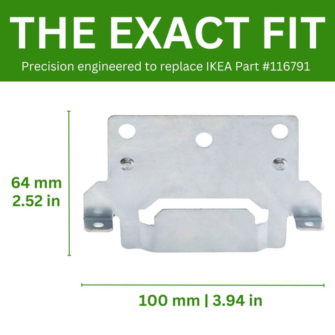 Heavy Duty Replacement Mounting Plates Hella Durable Steel For Bed Frame Hardware Compatible With Ikea Part 116791, precise fit dimensions.