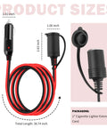 3Ft Cigarette Lighter Extension Cable With Glowing Led Indicator And Rock Solid 15Amp Rating For Your Daily Driver Featuring 16Awg Wire Gauge.