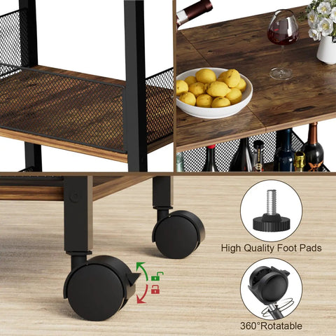 Heavy Duty 3 Tier Printer Stand On Rolling Casters With Deep Storage Shelves For Home Office Fax Machine Scanner Copier Table Smooth Roll Out Built Tough Pro Setup