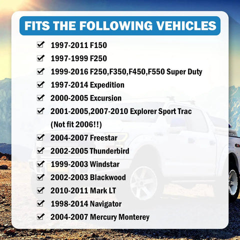 List of Ford vehicles compatible with Door Lock Cylinder With Key Set Replacement Kit For Ford F150 1997 2011 F250 1997 1999 And F350 Super Duty 1998 2016 Replaces 7C3Z1521990A Easy Install For Secure Vehicle Access.