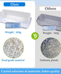Door Shelf Basket Bin For Samsung And Kenmore Refrigerators, 618g food-grade vs 542g ordinary plastic comparison