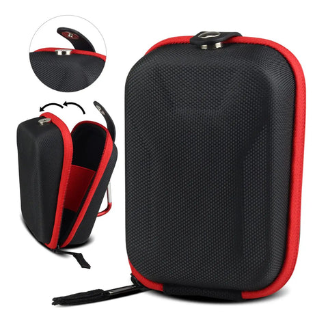 Universal Golf Rangefinder Case With Magnetic Buckle Design Semi Hard EVA Protective Bag For Laser Distance Meters That Fits Most Models Red And Black Durable Travel Friendly, black and red