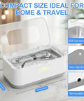49KHz Ultrasonic Cleaner For Jewelry And Glasses With 5 Cleaning Modes, 27oz 304 Stainless Steel Tank In Gray open view