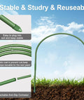 Six Piece Garden Hoop Kit For Greenhouses Rust Free Grow Tunnel Stakes Sturdy 11mm Thick Plastic Coated Plant Supports