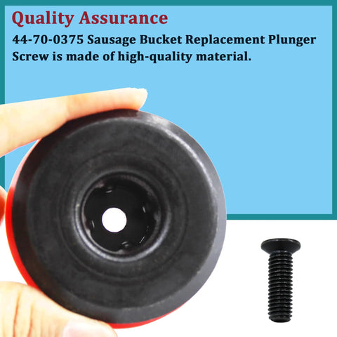 Close-up of Sausage Caulk Gun Plunger Kit 44-70-0375 with durable metal washer and red plastic screw