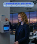 Plug And Play Crew Attendance Clock Featuring Auto Align Punch System With Fifty Standard Cards Dual Tone Inking Backlit Interface Zero Hassle Setup Top Tier Gear For Bosses Running Fast Growing Operations being used by woman in office.