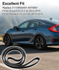 Top Tier Serpentine Drive Belt Fits Acura ILX Honda Civic L4 2.4L 2012-15 displayed with a blue car in the background.