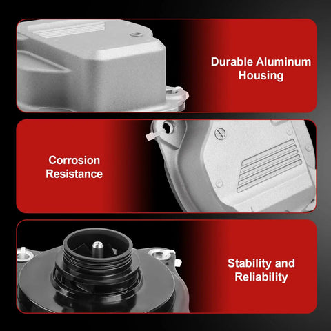 Straight Swap Coolant Electric Water Pump For Toyota Camry RAV4 Avalon Gas Engine Oem Style Plug And Play Replacement 2018 To 2021 showing durable aluminum housing and design details.
