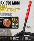 Heavy Duty 12 Inch Cable Bender Tool For Easy Bending Max 350 MCM Copper Aluminum Wires In Electrical Panels with secure hook grip.