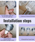 Installation steps for Shower Knob Replacement Kit 3 Piece Set For Price Pfister Bathtub Faucets 12 Point Broach Clear Acrylic Hot Cold Diverter Handles