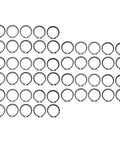 50Pcs Circlip Snap Rings Kit Pro Grade Heavy Duty C Clips For 507 AC Compressor Clutch Durable Fastening And Sealing Solution With 1.8mm Thickness, 49.44mm OD, 40.69mm ID Black Iron displayed in rows