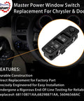Power Window Switch Replacement For 2012 To 2017 Dodge Grand Caravan And Chrysler Town And Country 3 Pins And 0 Pins Check Required