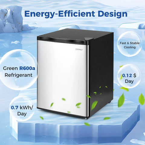 Compact Upright Freezer Featuring Tunable Thermostat And Snap Out Shelves Total Game Changer Pad Saver Cooler For Bedroom Dorm Or Cramped Apartment Silver Exterior showcases energy-efficient design.